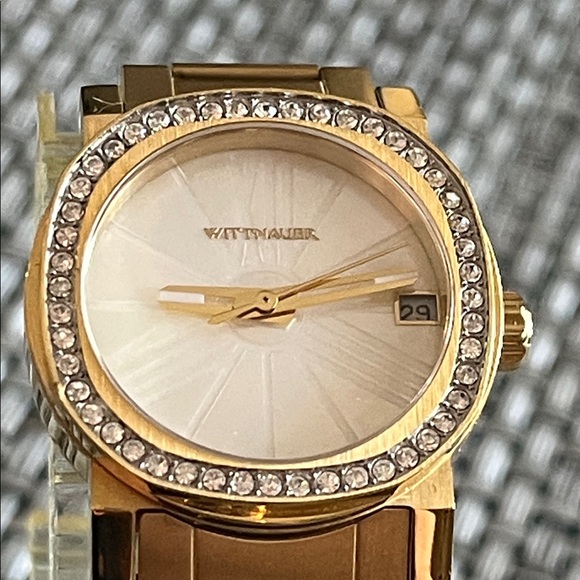 Gold Women's Watch with Crystal Accents - Picture 1 of 4